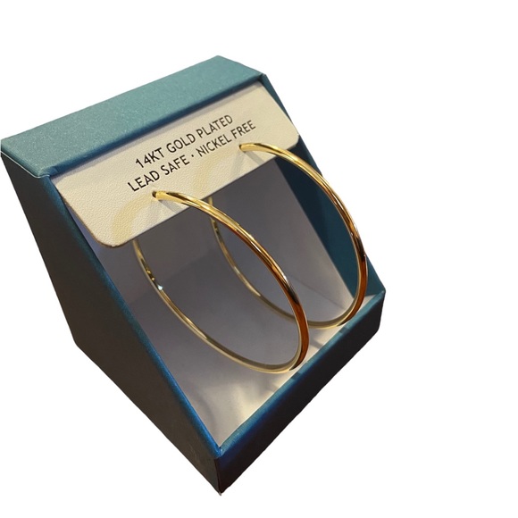 House of Harlow 1960 14K Gold Plated Round Hoop Earrings - Picture 3 of 5